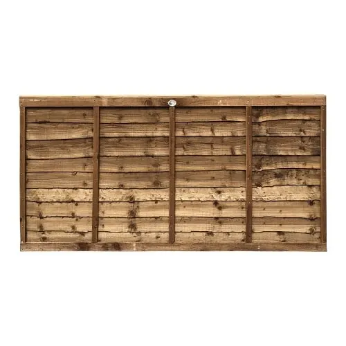 0.9m x 1.83m (3′) Brown Treated Herts Lap Fence Panel