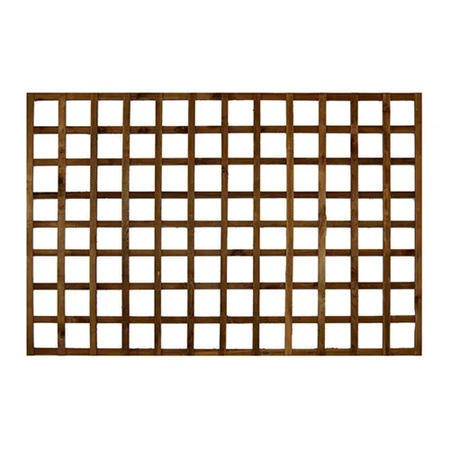 1.2m x 1.83m (4′) Brown Treated H/D Capped Square Trellis
