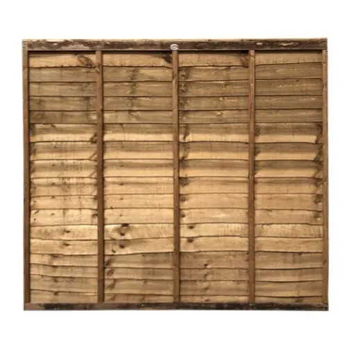 1.65m x 1.83m (5’6″) Brown Treated Herts Lap Fence Panel