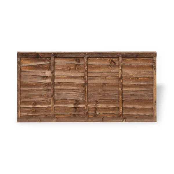 0.9m x 1.83m (3′) Brown Treated Herts Lap Fence Panel
