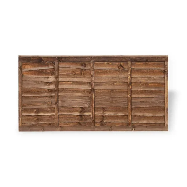 1.2m x 1.83m (4′) Brown Treated Herts Lap Fence Panel