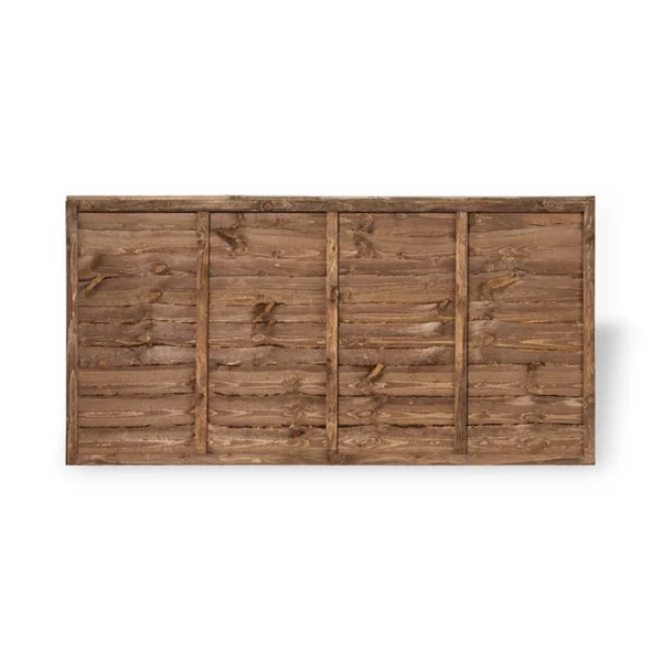 1.2m x 1.83m (4′) Brown Treated Herts Lap Fence Panel