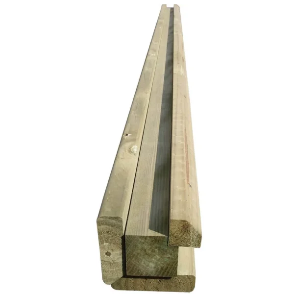 9ft Jacksons Heavy Duty Slotted Corner Fence Post (2700 x 120 x 124mm) – Pressure Treated Green Timber
