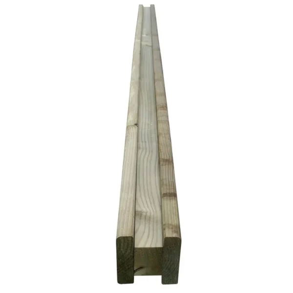 10ft Jacksons Heavy Duty Slotted Intermediate Fence Post (3000 x 120 x 124mm) – Pressure Treated Green Timber