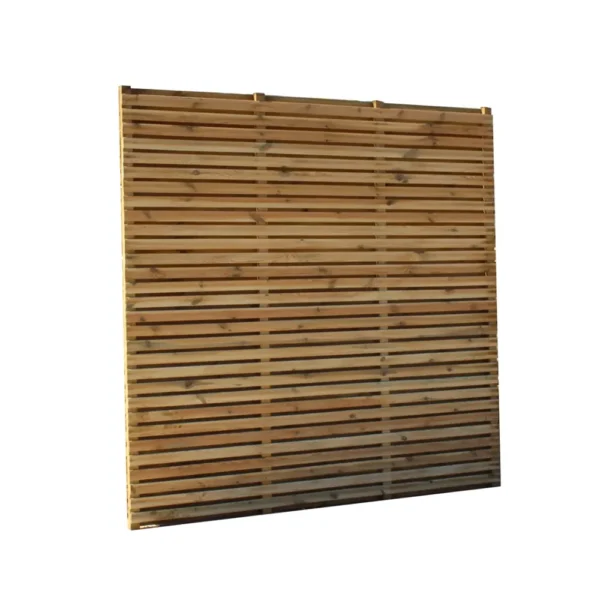 1800x1800mm Contemporary Double Slatted Fence Panel