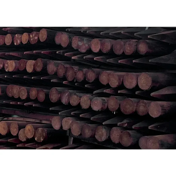2.4m x 150-175mm Peeled & Pointed Strainer Post Creosote Treated