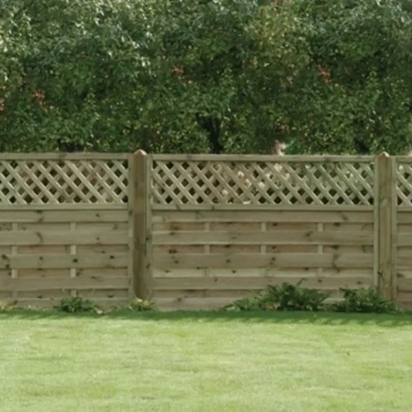 Horizontal Lattice Top Fence Panel (Choose Height) – Pressure Treated Green Timber