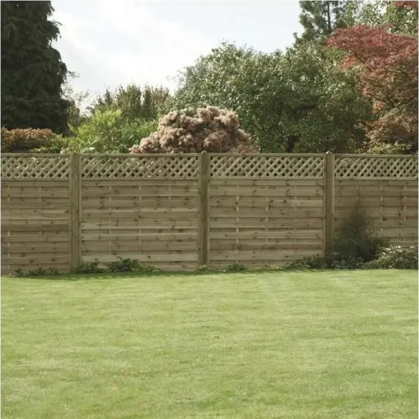 Horizontal Lattice Top Fence Panel (Choose Height) – Pressure Treated Green Timber