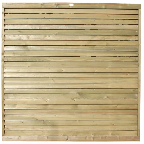 6ft Jacksons Louvre Treated Fence Panel (1830 x 1830mm) – Pressure Treated Green Timber