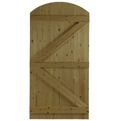 Priory 1830mm H x 900mm W Brown Treated Curved Top T&G Matchboard Gate